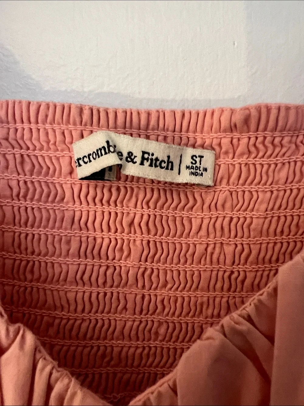 Abercrombie & Fitch Coral-Peach Tiered Maxi Dress